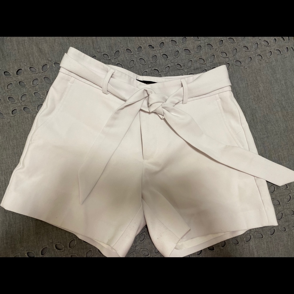 White high-waisted shorts